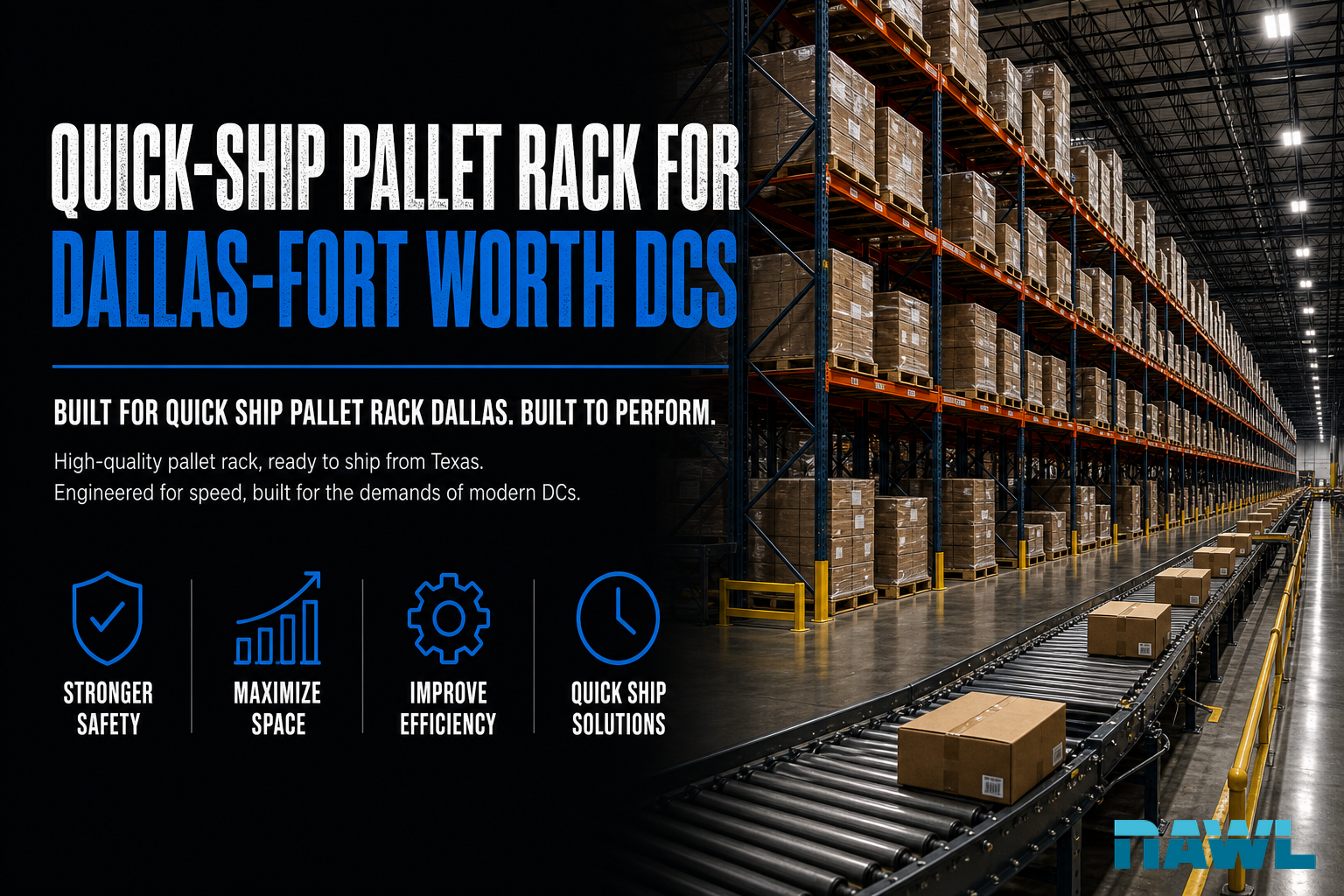 Quick-Ship Pallet Rack for Dallas-Fort Worth DCs