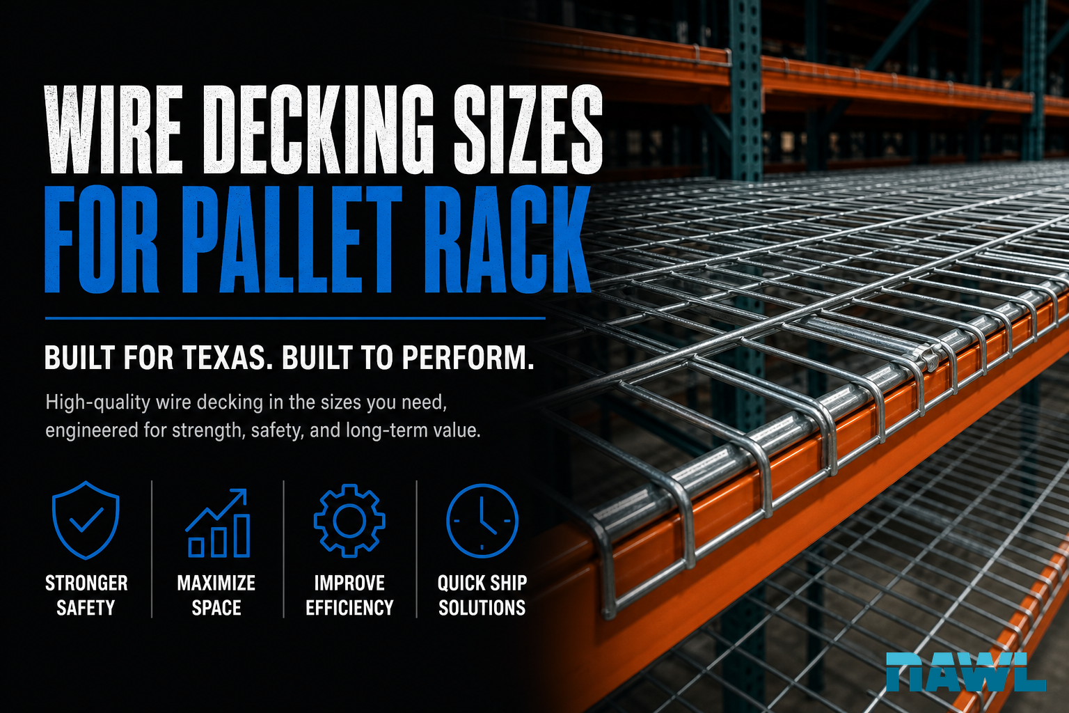 Wire Decking Sizes for Pallet Rack: 24-, 36-, 42-, and 48-Inch