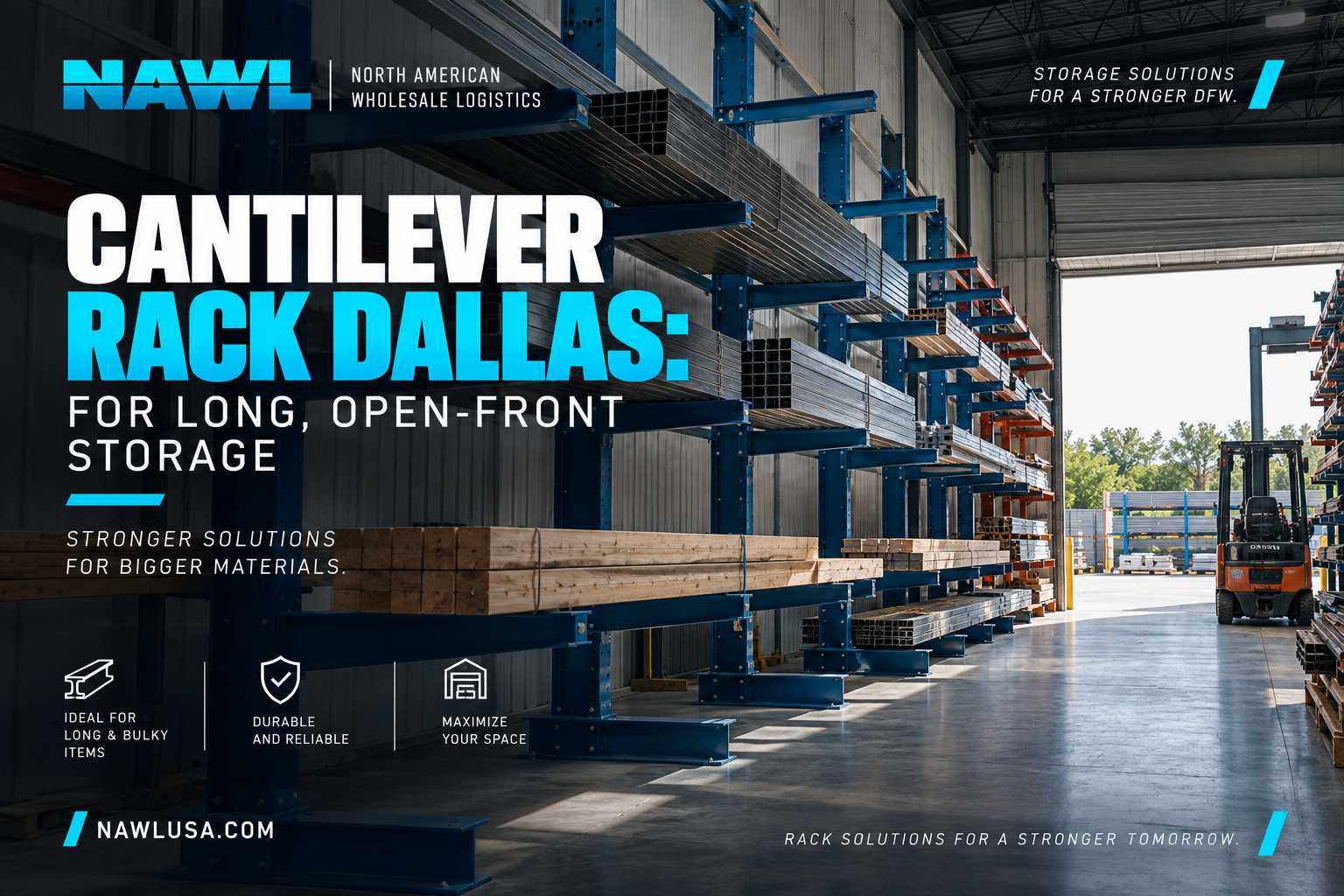 Cantilever Rack Dallas: For Long, Open-Front Storage