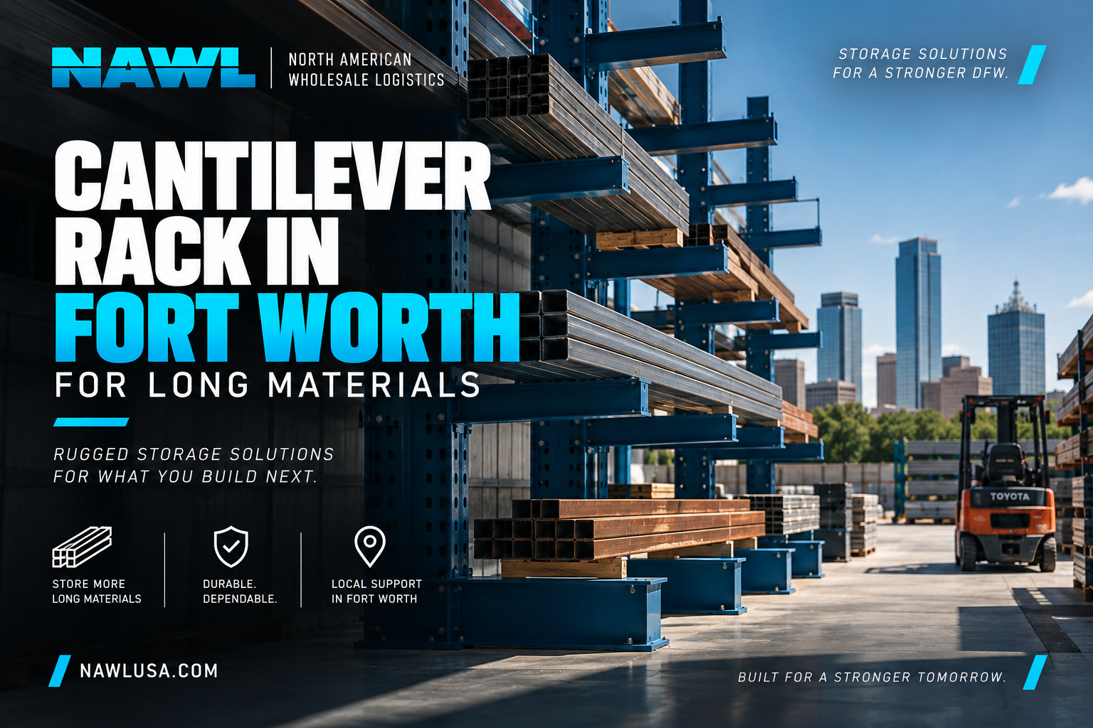 Cantilever Rack in Fort Worth for Long Materials