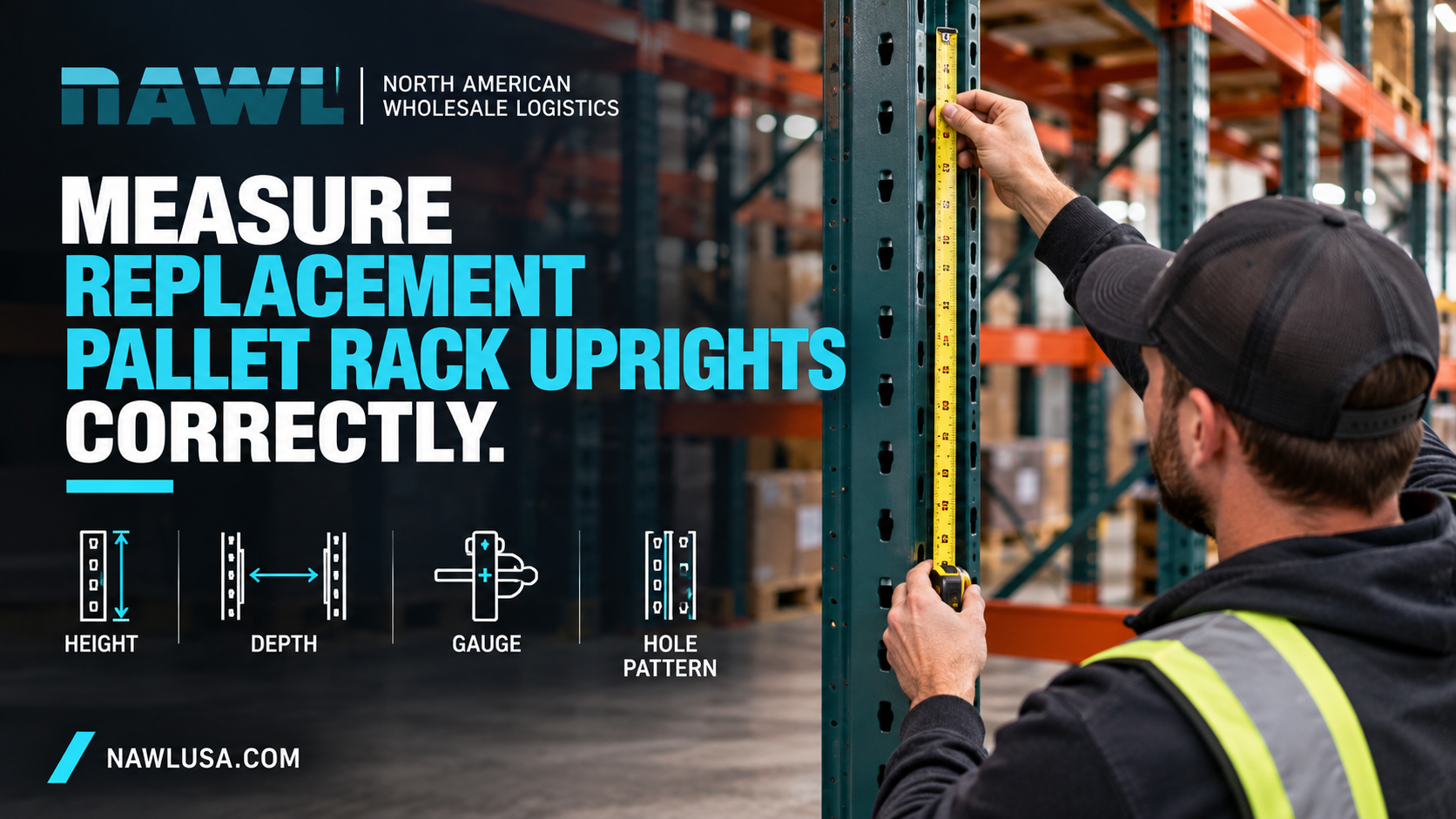 Measure Replacement Pallet Rack Uprights Correctly