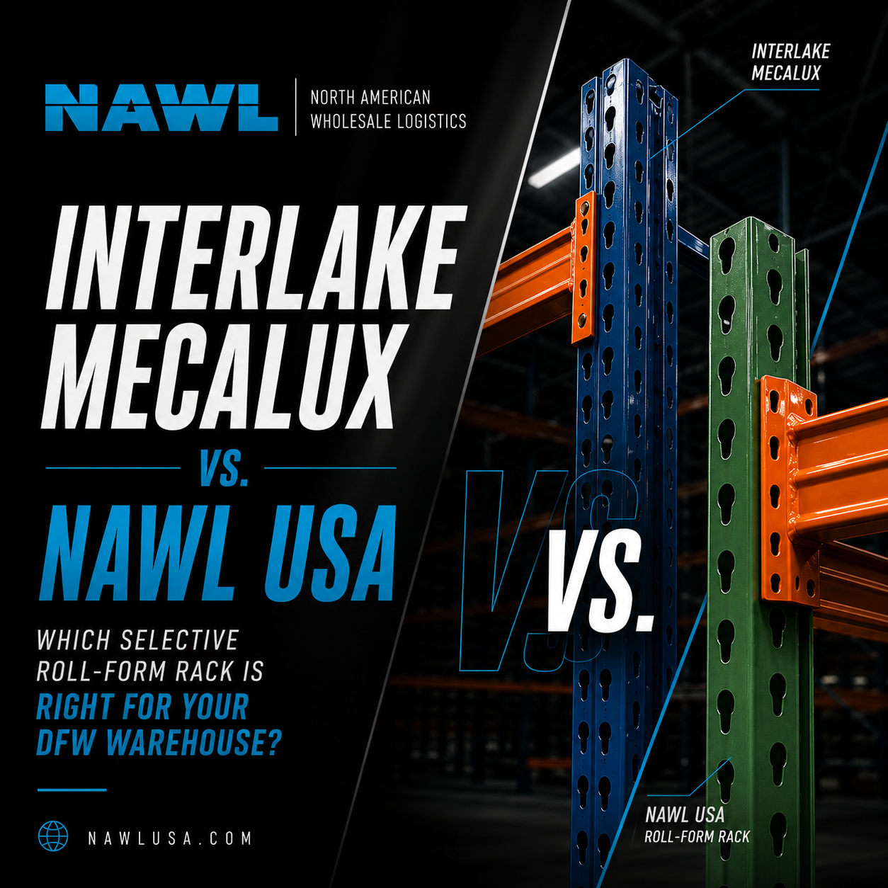 Interlake Mecalux Selective Pallet Rack vs. NAWL USA: Which Selective Roll-Form Rack Is Right for Your DFW Warehouse?
