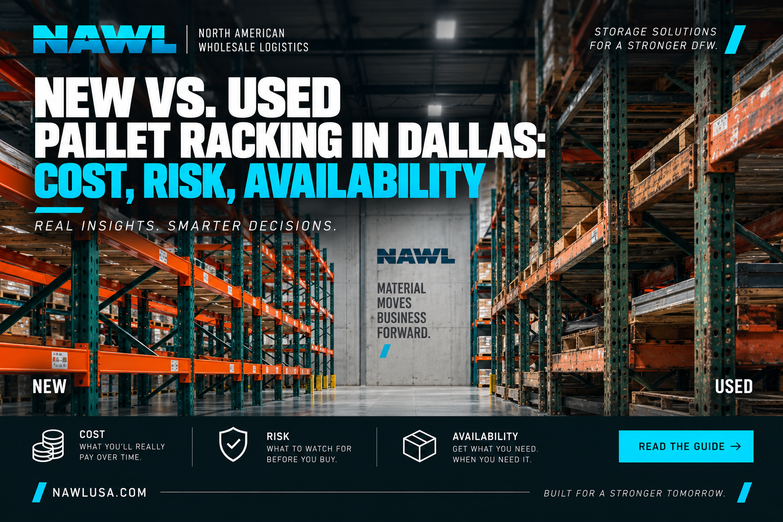New vs. Used Pallet Racking in Dallas: Cost, Risk, Availability