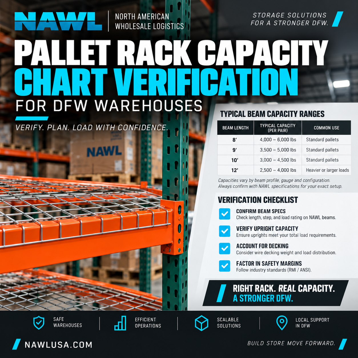 Pallet Rack Capacity Chart Verification for DFW Warehouses