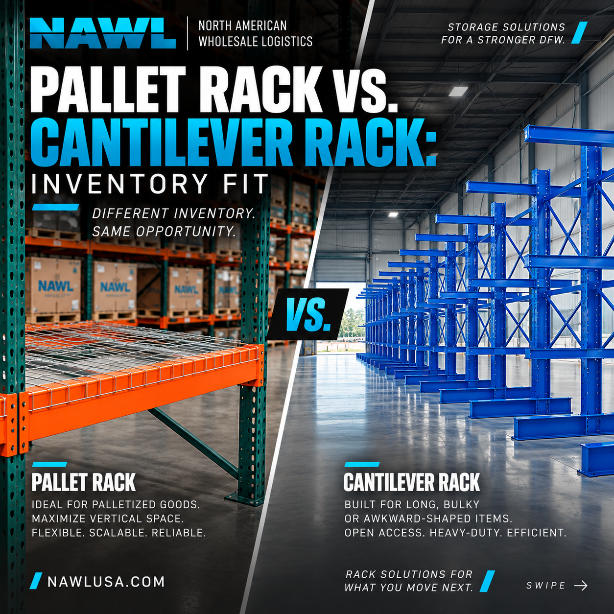 Pallet Rack vs. Cantilever Rack: Inventory Fit